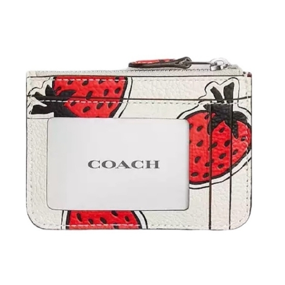 Coach Strawberry Print Cosmetic Bag and Essential Card Case - Picture 5 of 5